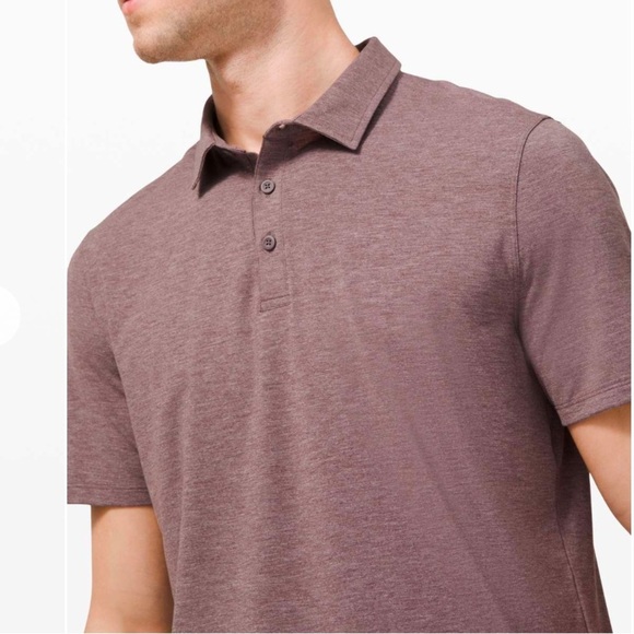 lululemon Men’s Evolution Short Sleeve Polo Heathered Purple Taupe Large - Picture 7 of 16
